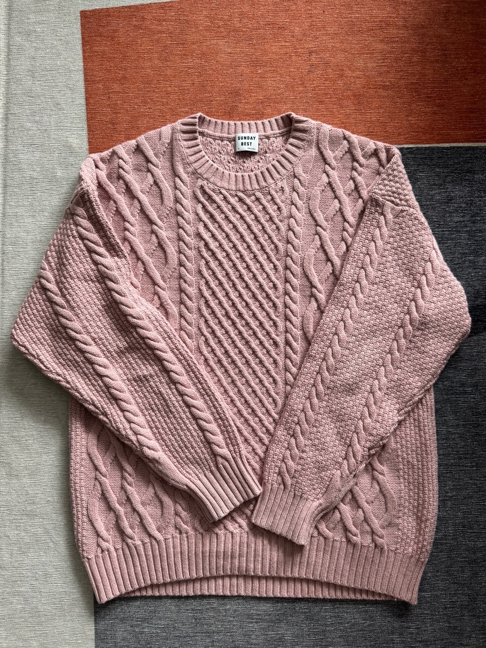 Sunday Best Dusty Pink Cable Knit Sweater